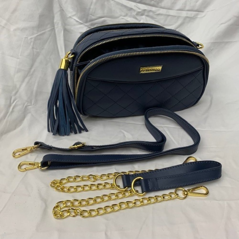 JOY & IMAN Quilted Genuine Leather Crossbody